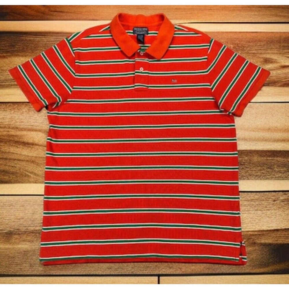 Ralph Lauren Polo Jean Co Orange Striped Shirt Mens Large Fast Ship New